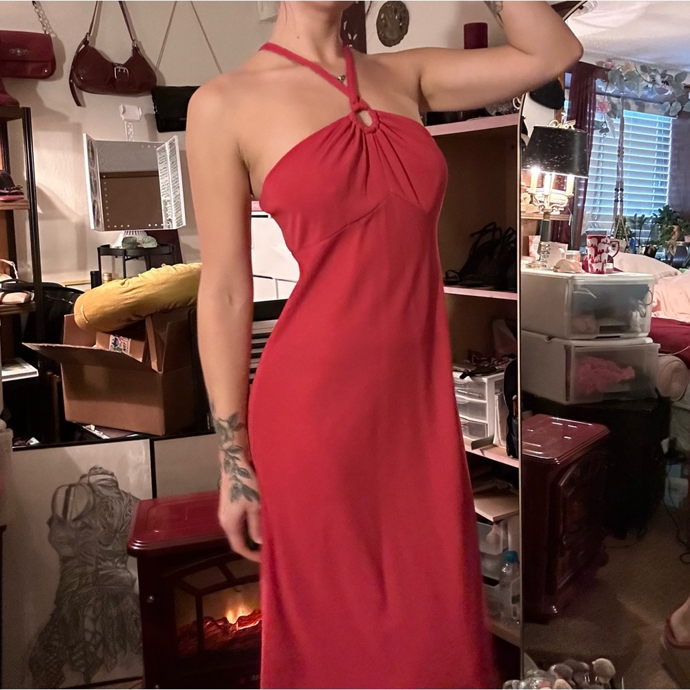Y2k Red Halter Dress
